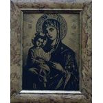 Icon "Deva Maria" in a framework. Shungite Icons.