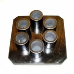 Set of 6 Shungite Shot Glasses and Serving Tray. Shungite Tableware.