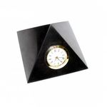 Полированная пирамида 100 мм с часами. Пирамиды из шунгита.