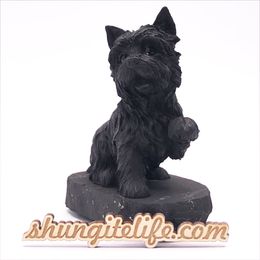 Statuette "Dog" on tile. Shungite Statuettes.
