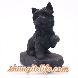 Statuette "Dog" on tile. Shungite Statuettes.