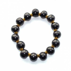 Bracelet with an elastic band "Gold flower". Shungite Bracelets & Necklaces.