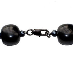 Shungite necklace "Tumbled Cube" with black glass beads. Shungite Bracelets & Necklaces.