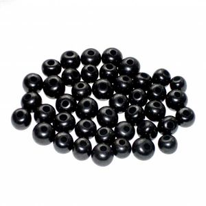 Shungite polished bead 8 mm with hole. Shungite Beads.