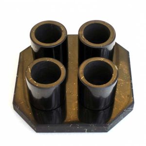 Set of 4 Shungite Shot Glasses and Serving Tray. Shungite Tableware.