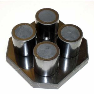 Set of 4 Shungite Shot Glasses and Serving Tray. Shungite Tableware.