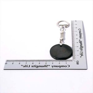 Брелок "Круг" с серебряной цепочкой. Брелки из шунгита.