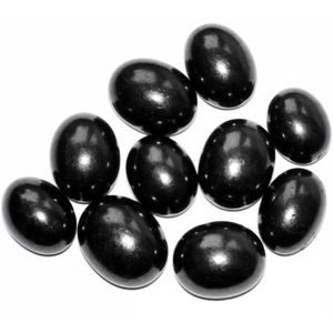 Symmetrical unpolished tumbled shungite. Tumbled Shungite.